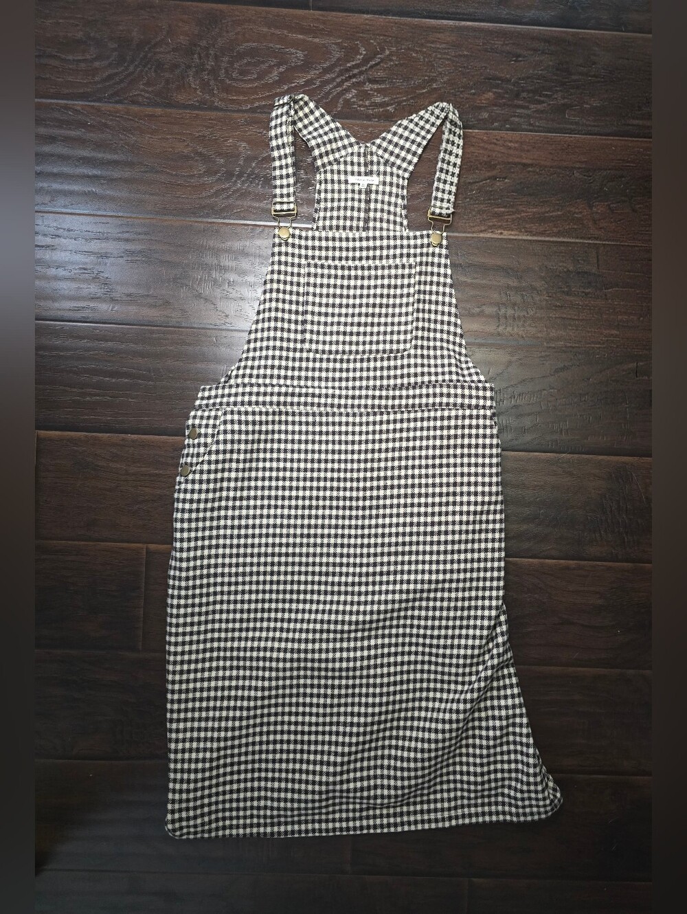 Tea N Rose Tan Brown Checkered Womens Overall Dress XL